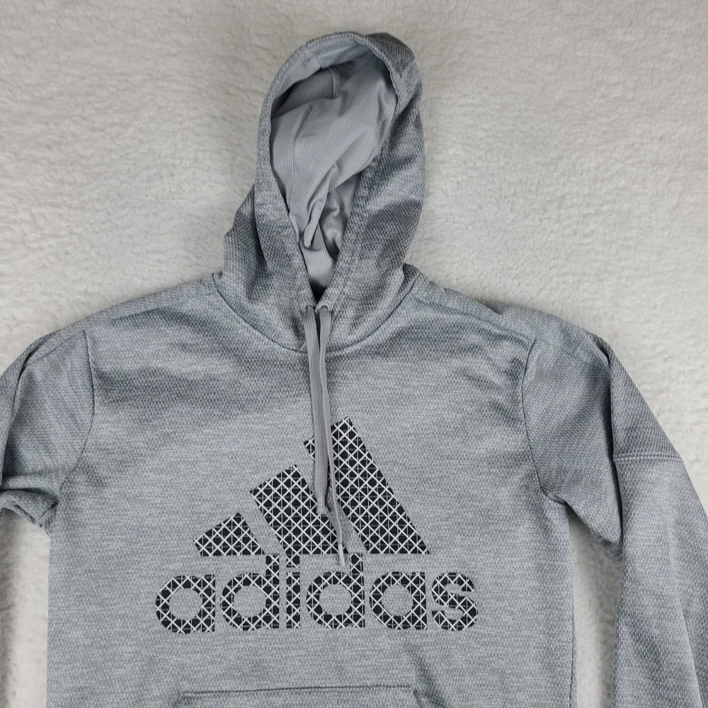 Adidas Hoodie Mens Small‎ Gray Climawarm Sweater Activewear